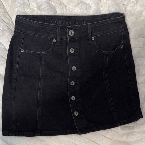 American Eagle Outfitters Dresses & Skirts - American Eagle Black Denim Button-Front Skirt